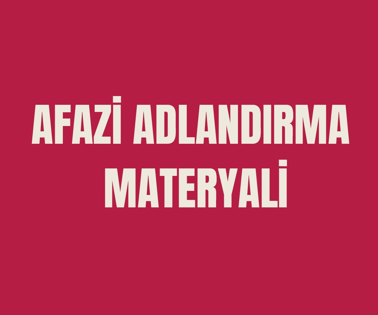 Afazi Adlandırma Materyali